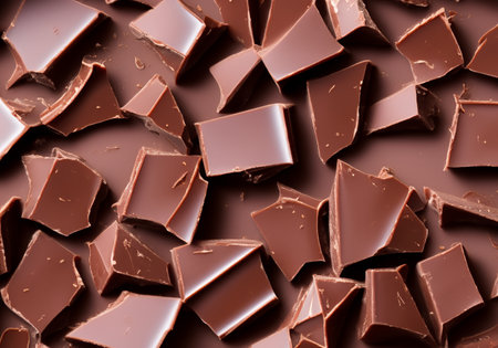 Close up of chocolate piecesÂ の素材