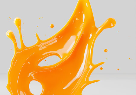 Orange juice splash, On white background.の素材