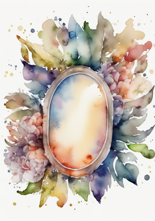 Art Flower Water color illustration on white backgroundの素材