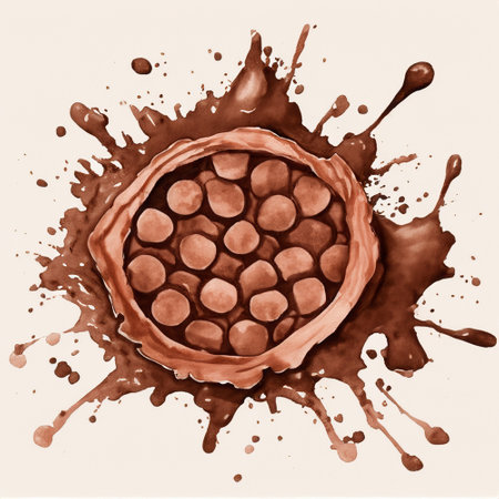 Chocolate chip watercolor hand drawn illustration of dessertの素材