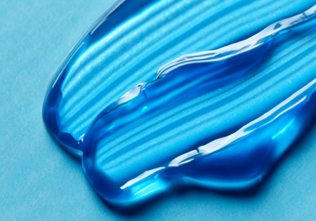 Close up Liquid gel cosmetic smudge blueの素材