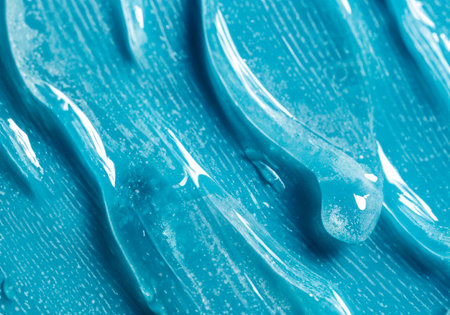 Close up Liquid gel cosmetic smudge blueの素材