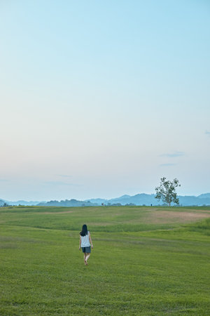 the mountains and hills at Singha Park, Chiang Rai, Thailandの写真素材