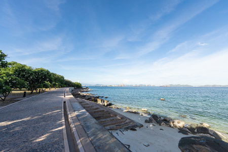 Koh Sichang beach in Chonburi Thailandの写真素材