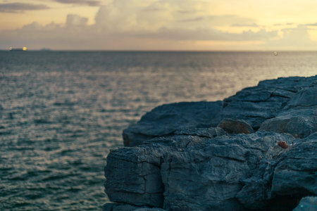 Sunset at the sea on Koh Sichang Chonburi Province, Thailand