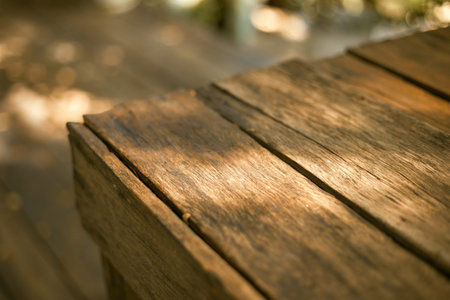 Close up of wooden planks , selective focus
