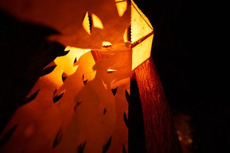 Lanna lantern, northern Thai style lanterns made with paper for decoration.の写真素材
