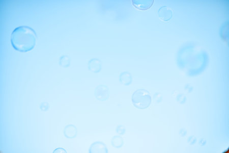 bubble on a light blue color background .selective focus