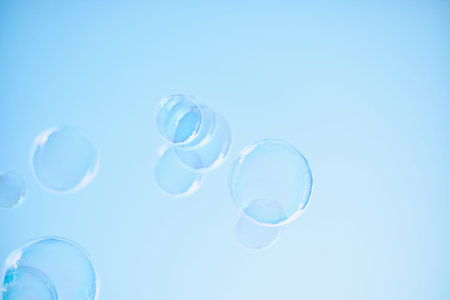 bubble on a light blue color background .selective focus