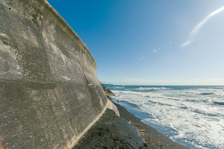 A beautiful beach located in Kamakura, Japanの写真素材