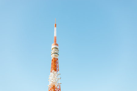 Tokyo Tower in Shiba Park, Tokyo, Japanの写真素材