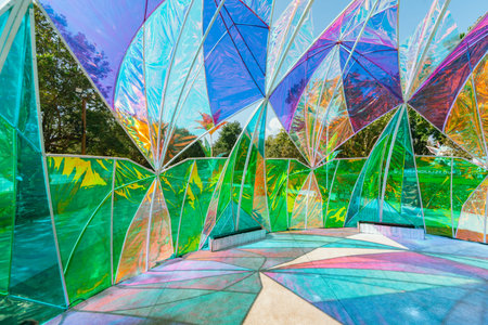 Modern pastel colored holographic dome.
