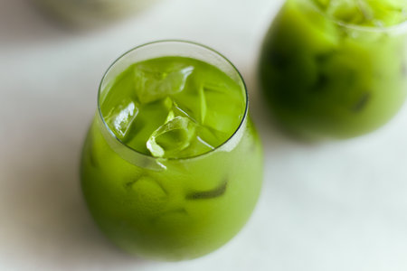 Iced pure matcha green tea, Cafe menuÂ の写真素材