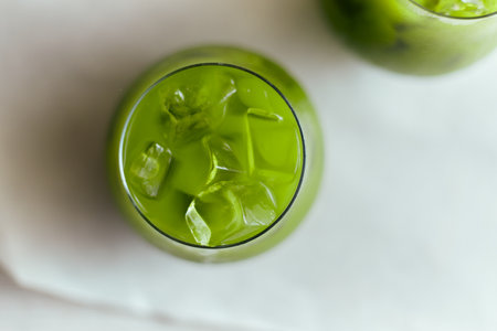 Iced pure matcha green tea, Cafe menuÂ の写真素材