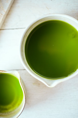 Close up pure matcha green tea , Cafe menuÂ の写真素材