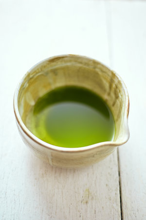 Close up pure matcha green tea , Cafe menuÂ の写真素材