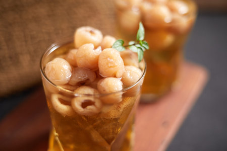 Close up Longan juice, traditional thai drink