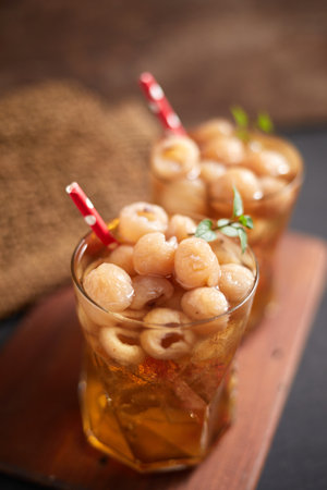 Close up Longan juice, traditional thai drinkの写真素材
