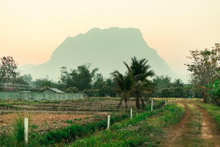 Chiang Dao mountain famous place in Chiang Mai province Thailand.の写真素材