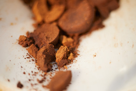 Close up used coffee grounds, selective focus.の写真素材