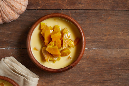 Poached Pumpkin in Coconut Milk, Thai Dessert.Â の写真素材