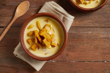 Poached Pumpkin in Coconut Milk, Thai Dessert.Â の写真素材