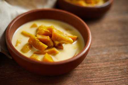 Poached Pumpkin in Coconut Milk, Thai Dessert.Â の写真素材