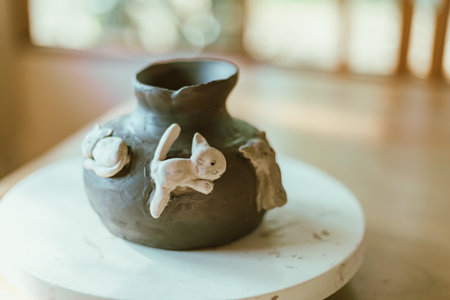 Clay pottery ceramic Products,The process of creating pottery.Â の写真素材
