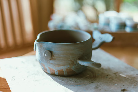 The process of creating pottery.の写真素材
