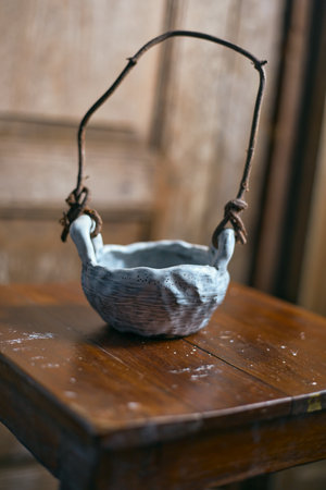 Ceramic products on blur backgroundの写真素材