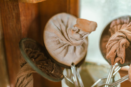 Close up Â tea filter bag, Thai styleの写真素材