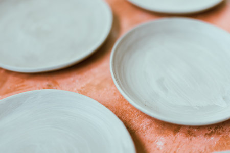 Clay pottery ceramic Products,The process of creating pottery.の写真素材