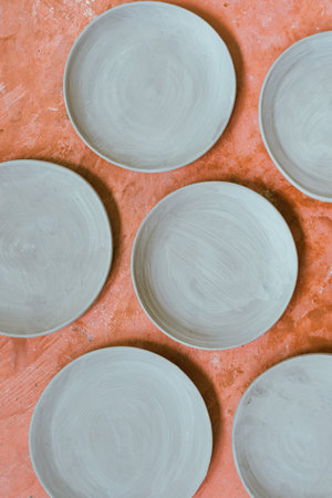 Clay pottery ceramic Products,The process of creating pottery.の写真素材