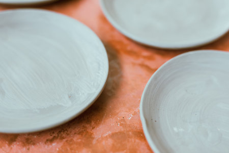 Clay pottery ceramic Products,The process of creating pottery.の写真素材
