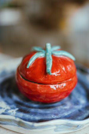 Close up Ceramic products on blur backgroundの写真素材