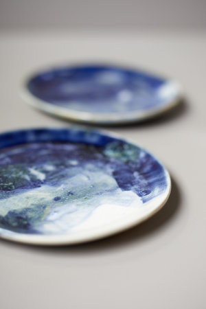 Set of Ceramic, stylish tableware, table decor and food menu concept.の写真素材