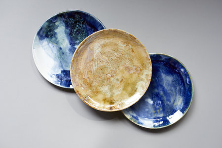 Set of Ceramic, stylish tableware, table decor and food menu concept.の写真素材