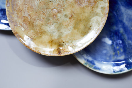 Set of Ceramic, stylish tableware, table decor and food menu concept.の写真素材