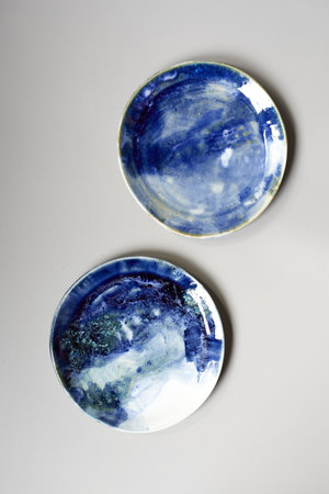Set of Ceramic, stylish tableware, table decor and food menu concept.の写真素材