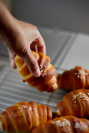 Homemade Japanese Croissant Shaped Salty Buttery Bread (Shio Pan)