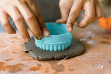 Ceramic workshop. The process of creating pottery.Â の写真素材