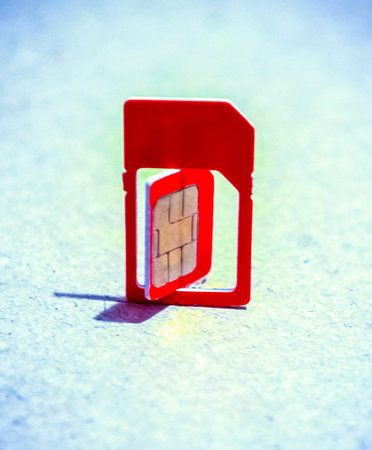 Mobile sim card on background.