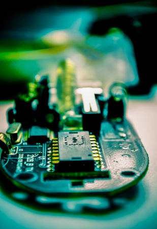 Computer chip. Board with microcircuits. Computer techologiesの写真素材