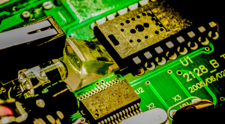 Computer chip. Board with microcircuits. Computer techologiesの写真素材