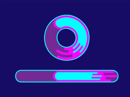 Progression bar icon. Bright loading bar in a flat style illustration.
