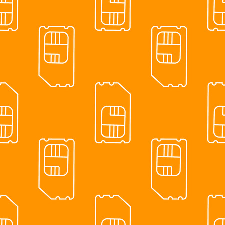 Vector Sim Cards Seamless Pattern on orange Background.のイラスト素材