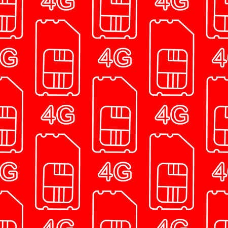 Sim cards vector seamless pattern set on background.のイラスト素材