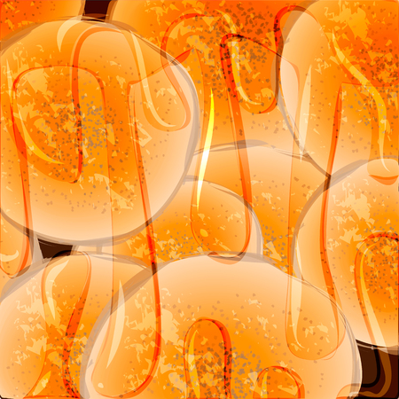  Russian holiday Maslenitsa. Pancake is a symbol of Shrovetide, isolated on white. Russian blini with honey, hand drawn, bright cartoon style.のイラスト素材