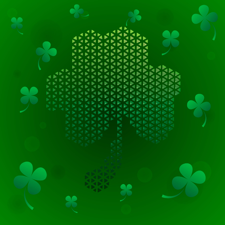 Irish four leaf lucky clovers background for Happy St. Patrick s Day.のイラスト素材