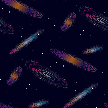 Realistic seamless vector image of the night sky with stars and galaxies. 10 epsのイラスト素材